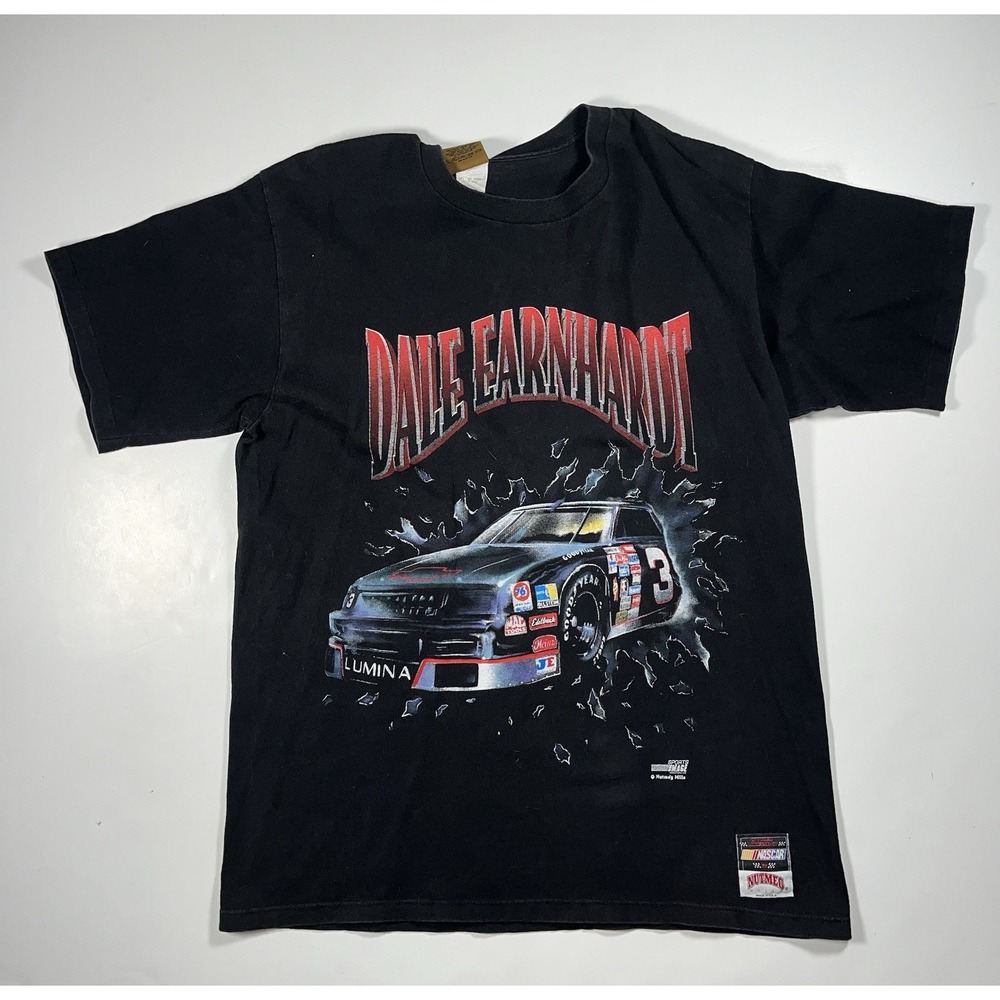 Vintage Nutmeg Dale Earnhardt The Intimidator Shirt Mens Large Black USA Made
